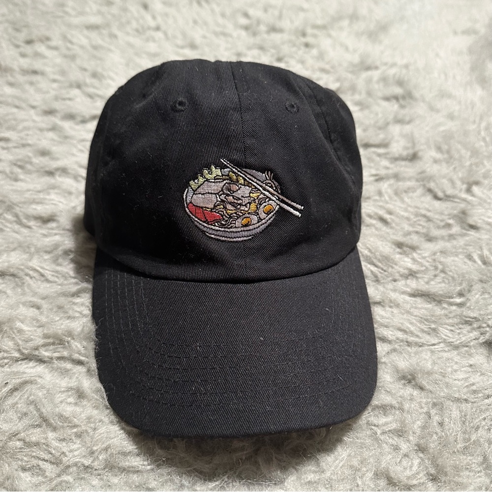 Black Ramen Noodles embroidered Baseball Cap